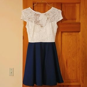 B.Darlin Formal Dress Navy and White size 7/8